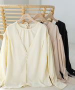 PEARL BUTTON LAYERED BLOUSE