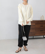 PEARL BUTTON LAYERED BLOUSE