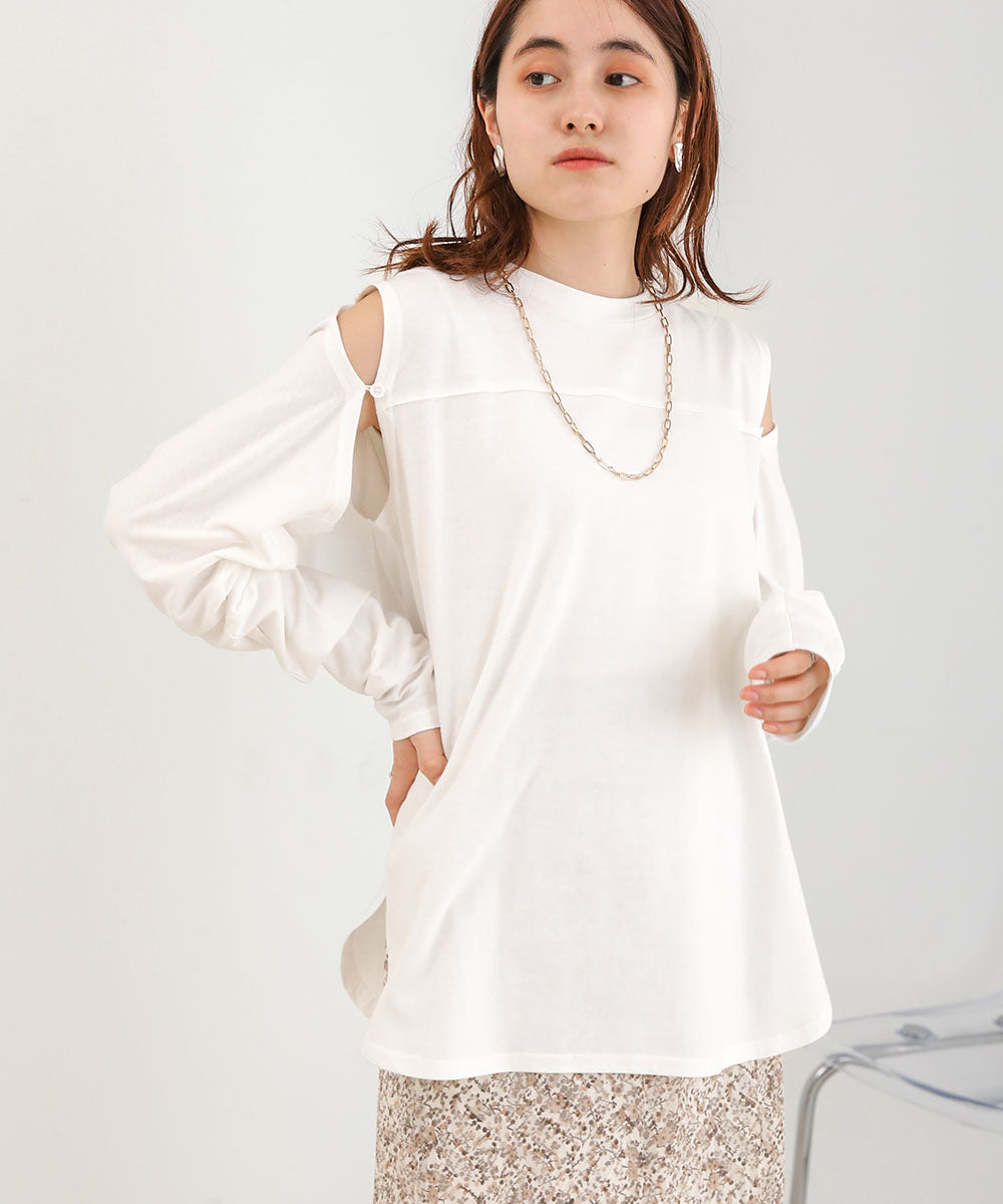 2WAY SLEEVE SLIT TOPS