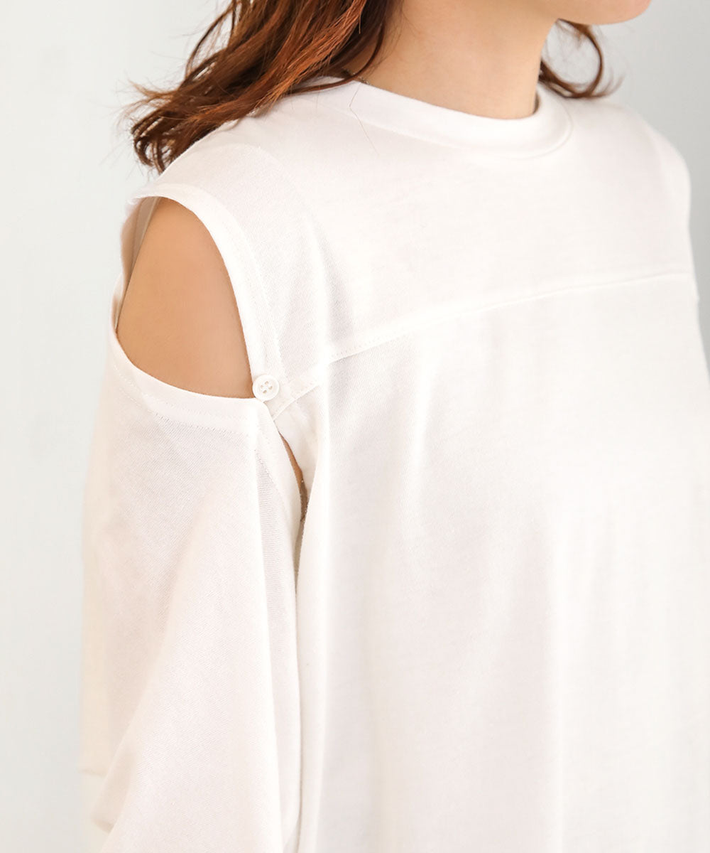 2WAY SLEEVE SLIT TOPS