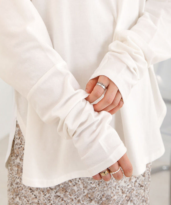 2WAY SLEEVE SLIT TOPS