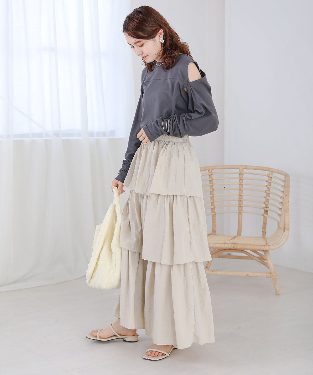 2WAY SLEEVE SLIT TOPS