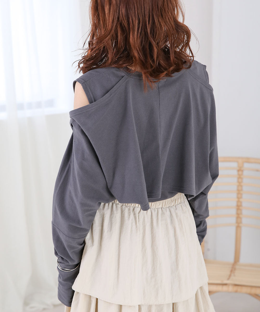 2WAY SLEEVE SLIT TOPS