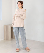 2WAY SLEEVE SLIT TOPS