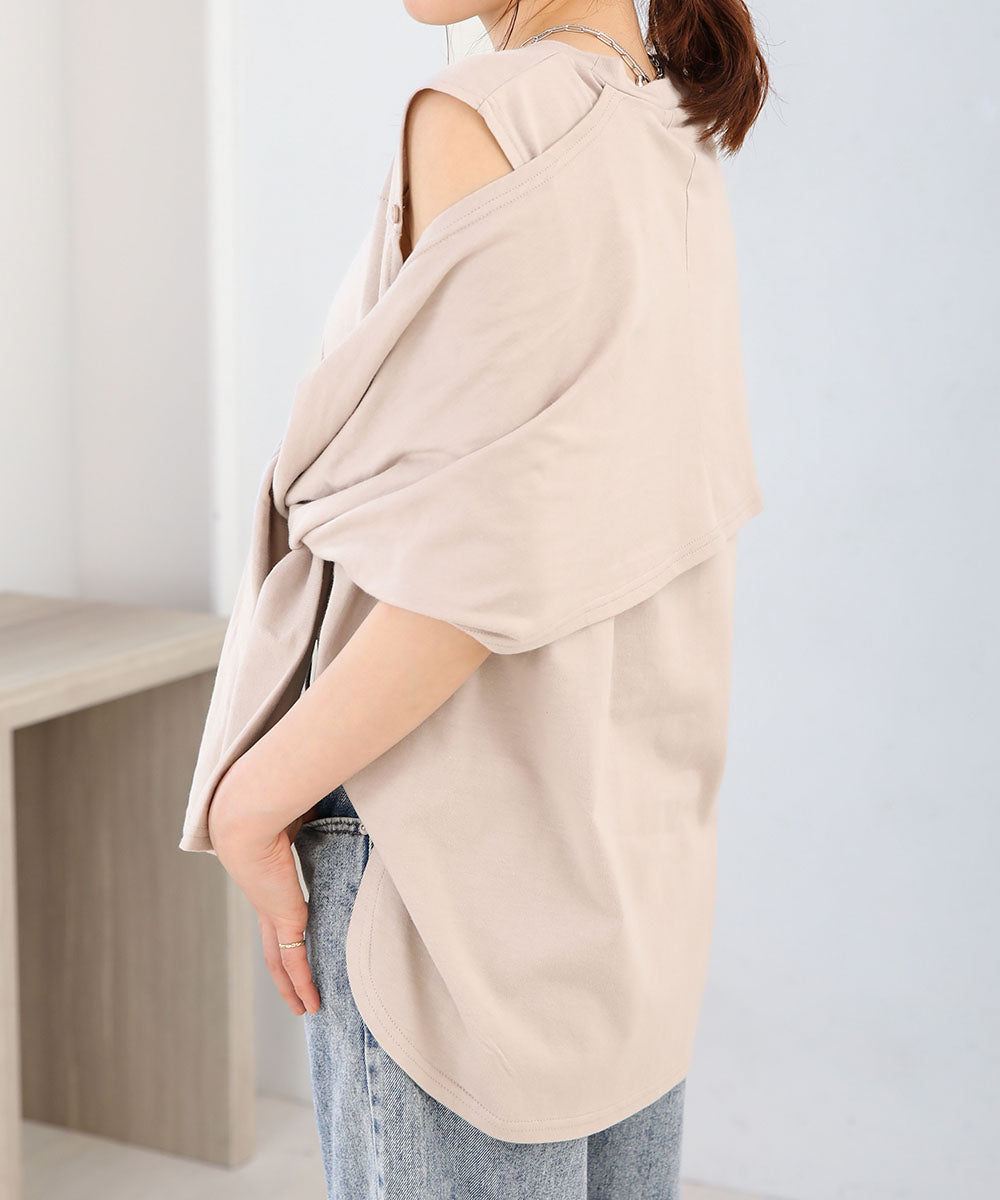 2WAY SLEEVE SLIT TOPS