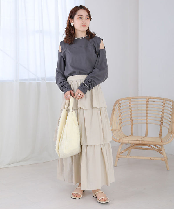 2WAY SLEEVE SLIT TOPS