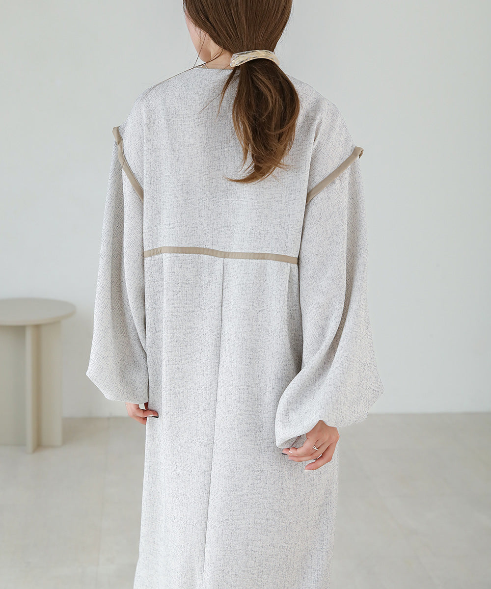 COLOR SCHEME PIPING TWEED ONEPIECE