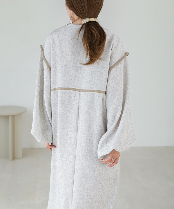 COLOR SCHEME PIPING TWEED ONEPIECE