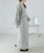 COLOR SCHEME PIPING TWEED ONEPIECE