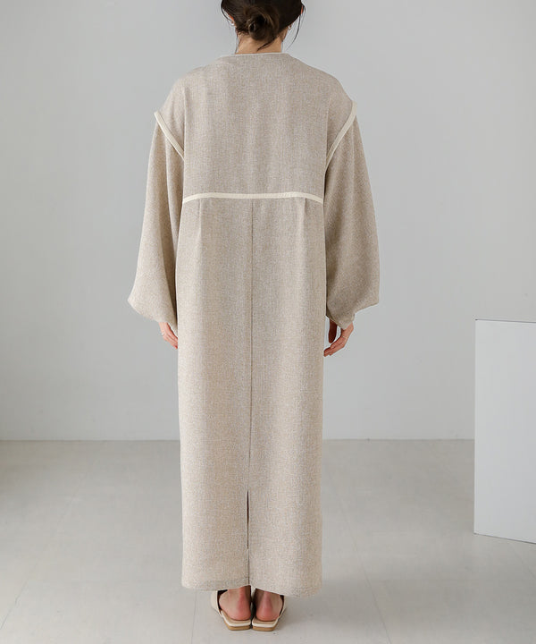 COLOR SCHEME PIPING TWEED ONEPIECE
