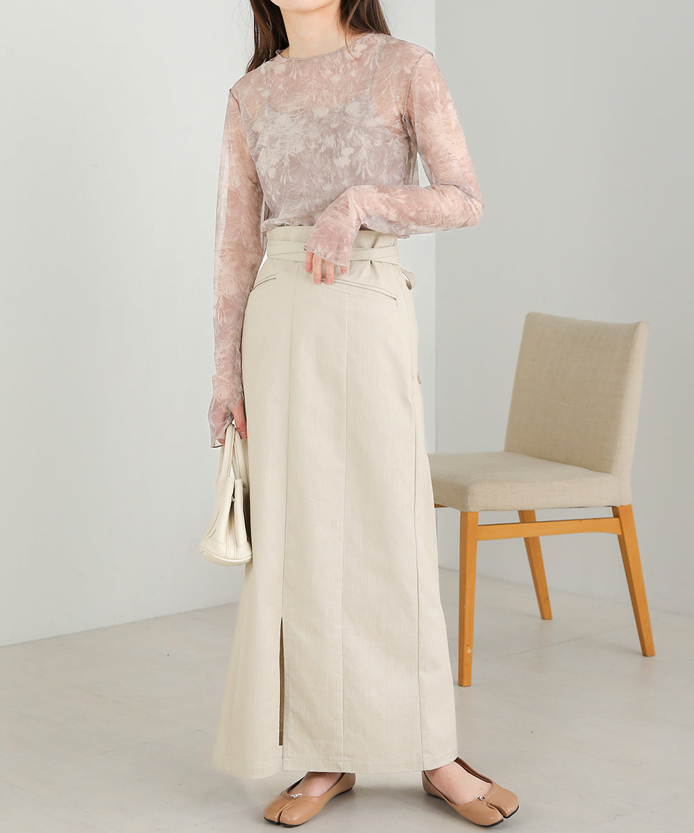NUANCE PRINT SHEER TOPS
