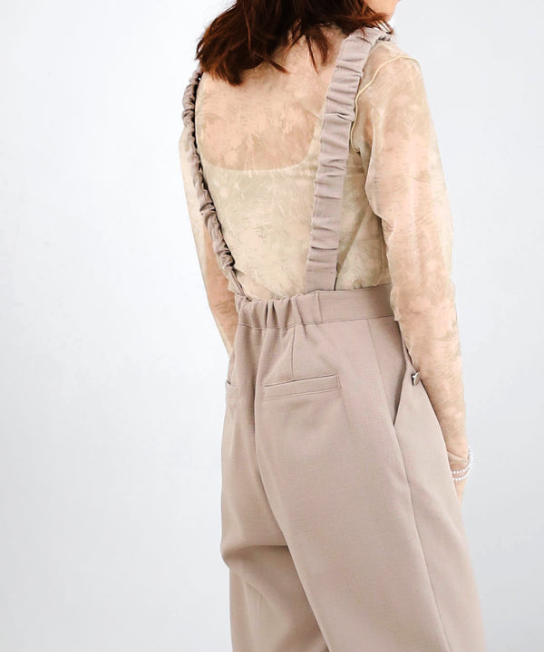 2WAY SHOULDER SHIRRING SALOPETTE