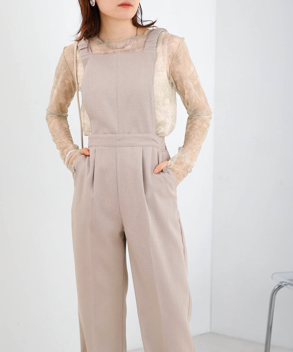 2WAY SHOULDER SHIRRING SALOPETTE