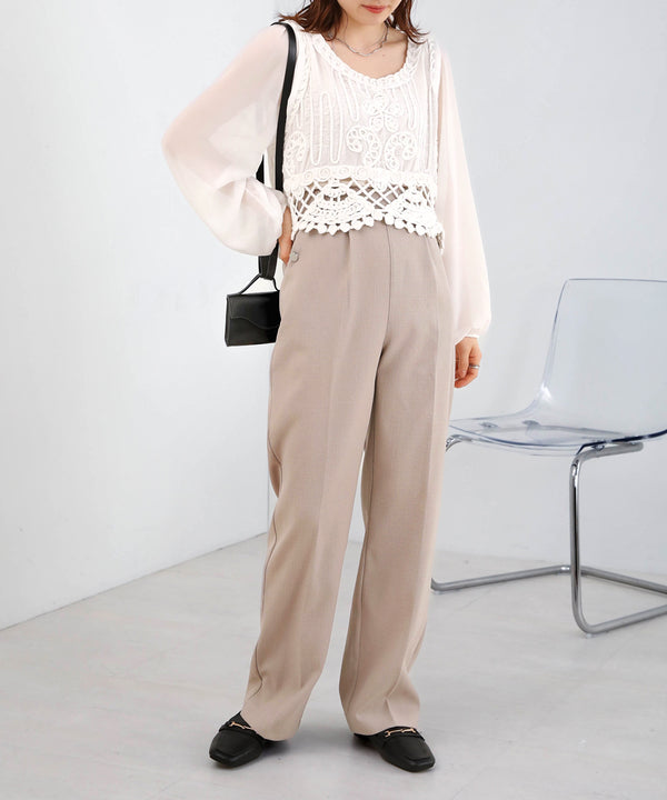 2WAY SHOULDER SHIRRING SALOPETTE