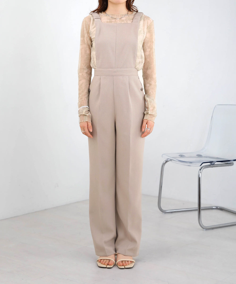 2WAY SHOULDER SHIRRING SALOPETTE