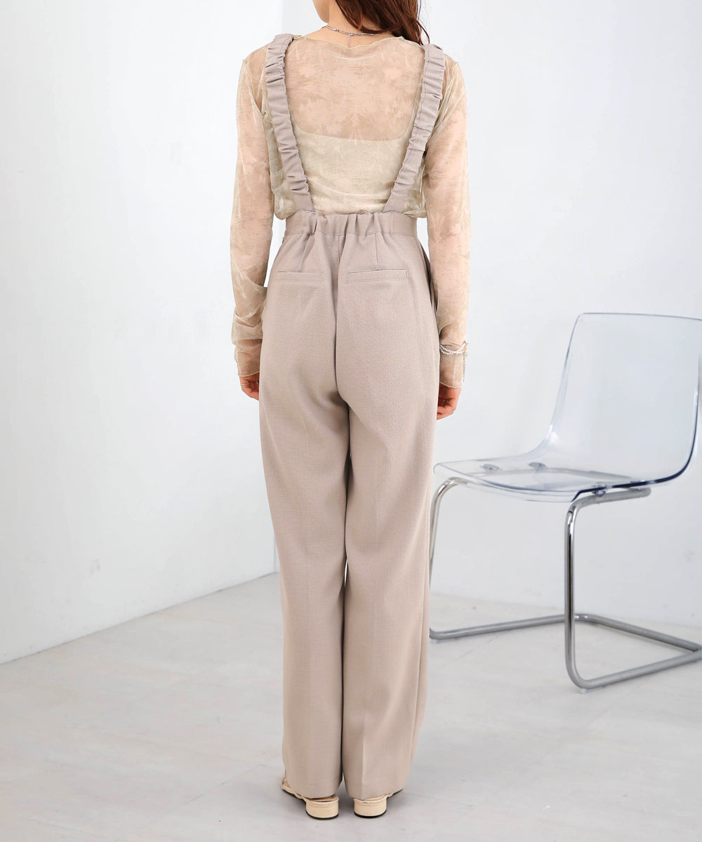 2WAY SHOULDER SHIRRING SALOPETTE