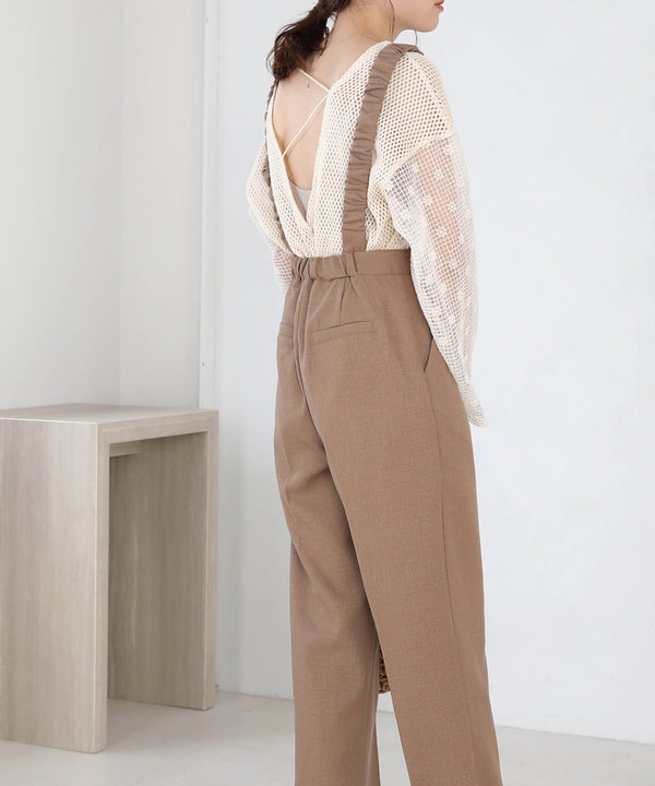 2WAY SHOULDER SHIRRING SALOPETTE