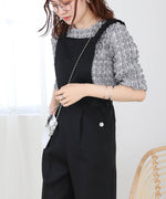 2WAY SHOULDER SHIRRING SALOPETTE