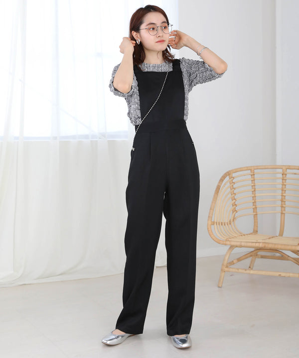 2WAY SHOULDER SHIRRING SALOPETTE