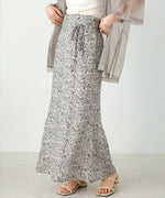 JACQUARD SMALL FLORAL FLARED SKIRT