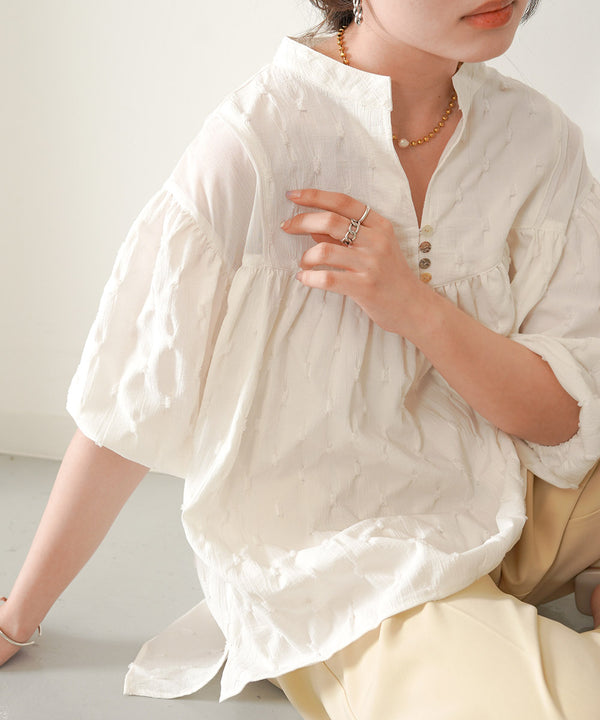 SHEER GATHERED BLOUSE
