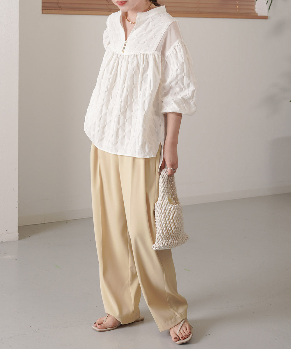 SHEER GATHERED BLOUSE
