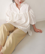 SHEER GATHERED BLOUSE