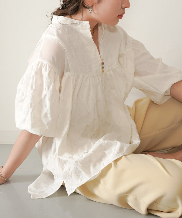 SHEER GATHERED BLOUSE