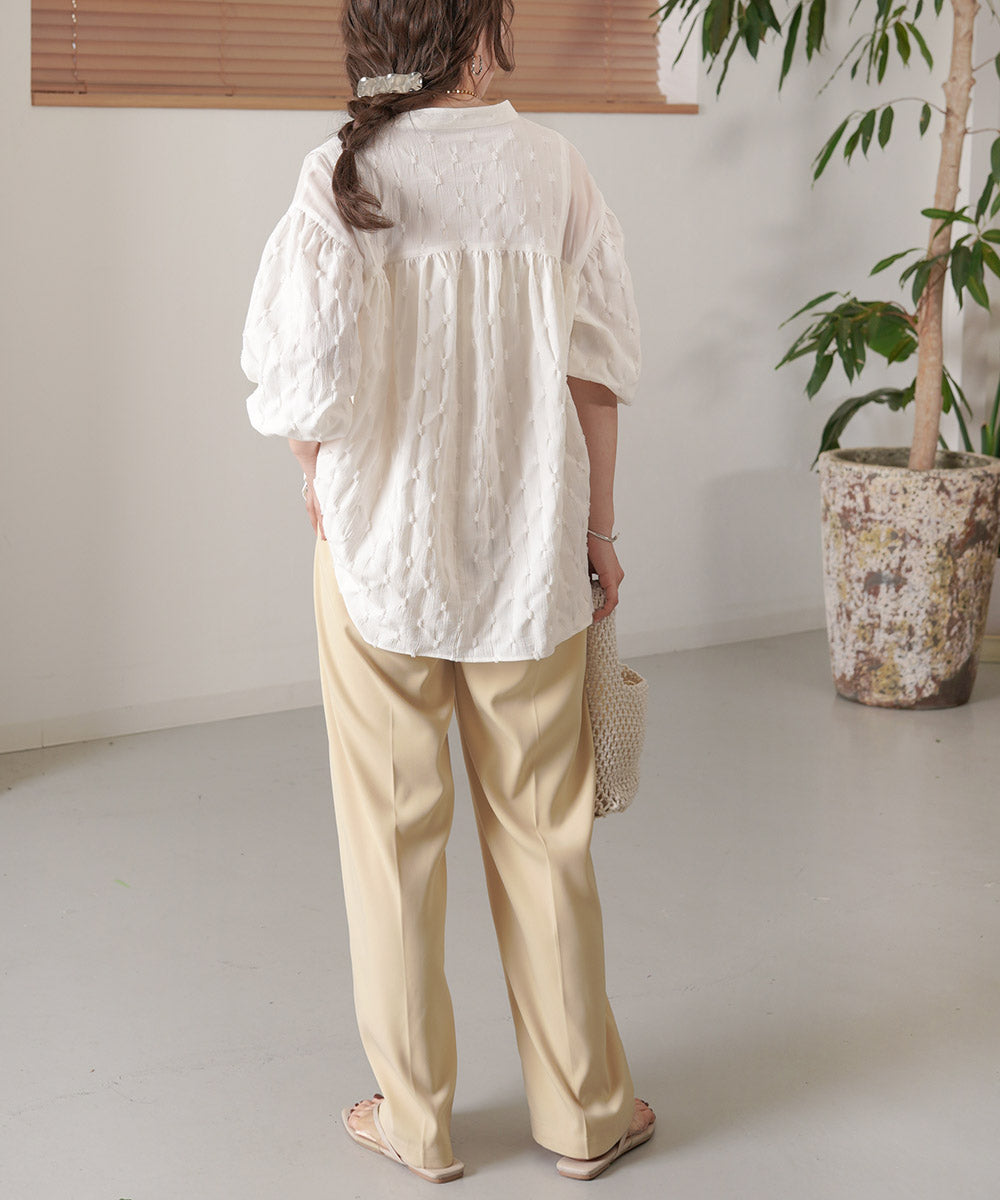 SHEER GATHERED BLOUSE