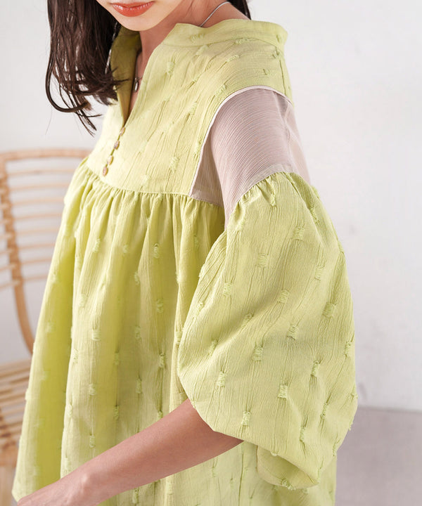 SHEER GATHERED BLOUSE