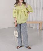 SHEER GATHERED BLOUSE
