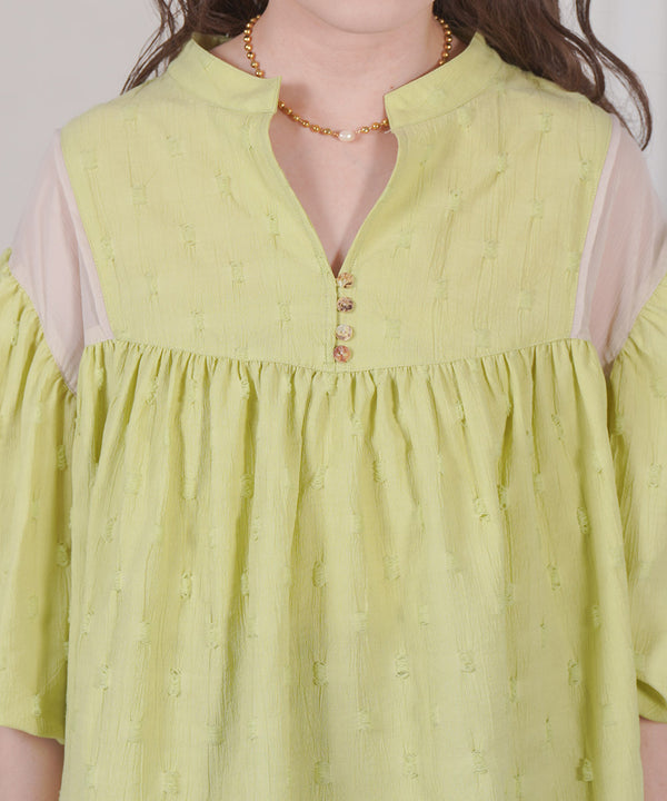 SHEER GATHERED BLOUSE