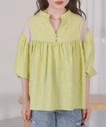 SHEER GATHERED BLOUSE