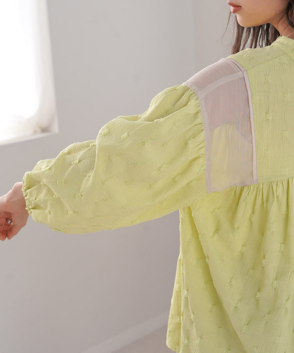 SHEER GATHERED BLOUSE