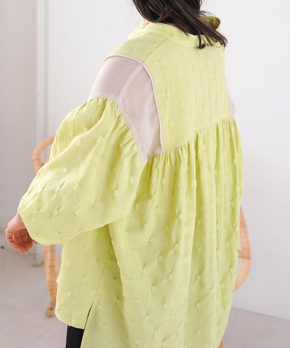 SHEER GATHERED BLOUSE