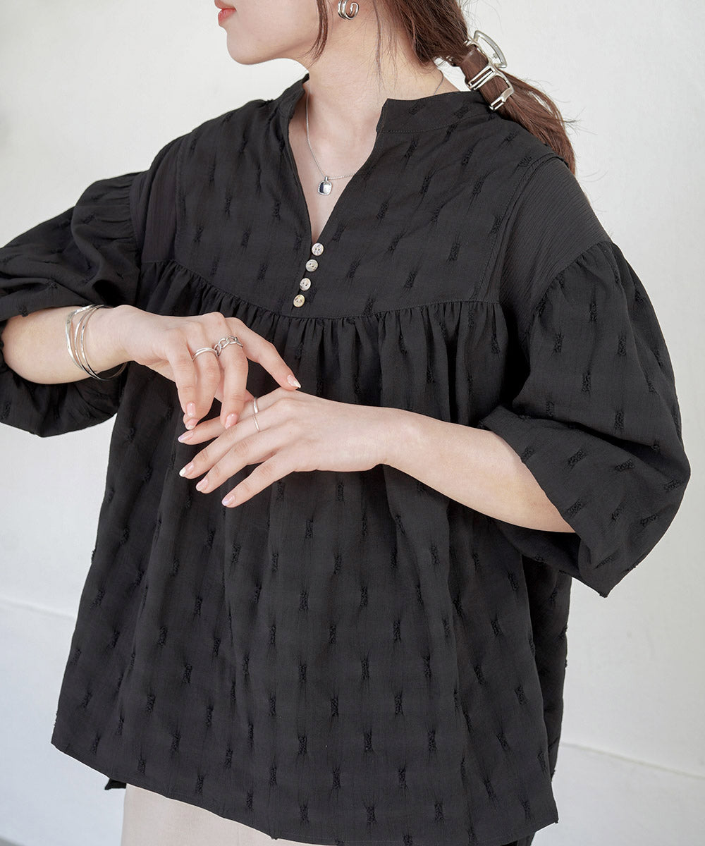 SHEER GATHERED BLOUSE
