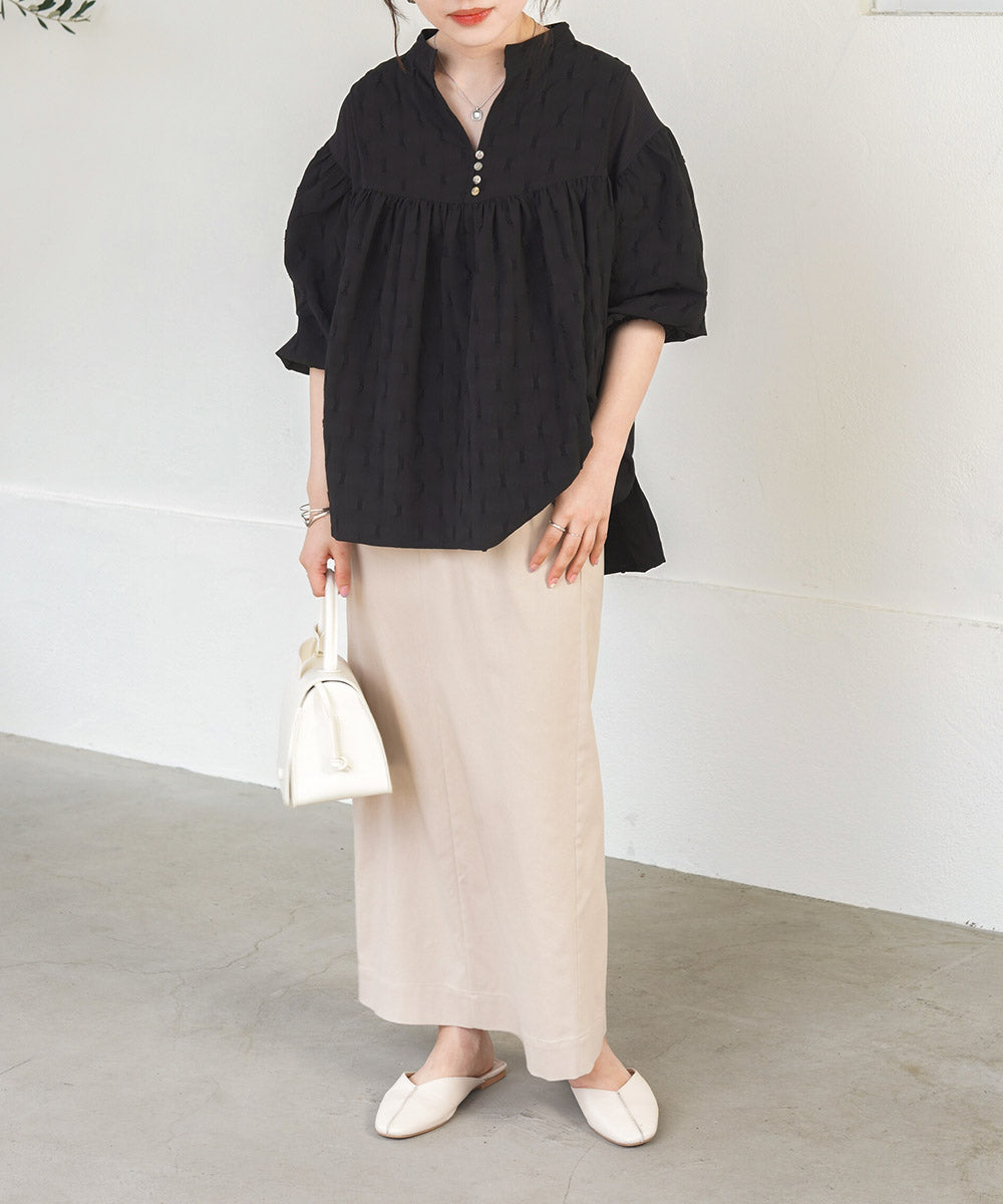 SHEER GATHERED BLOUSE
