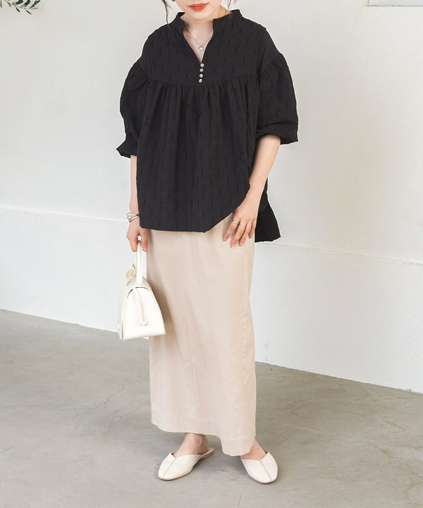 SHEER GATHERED BLOUSE