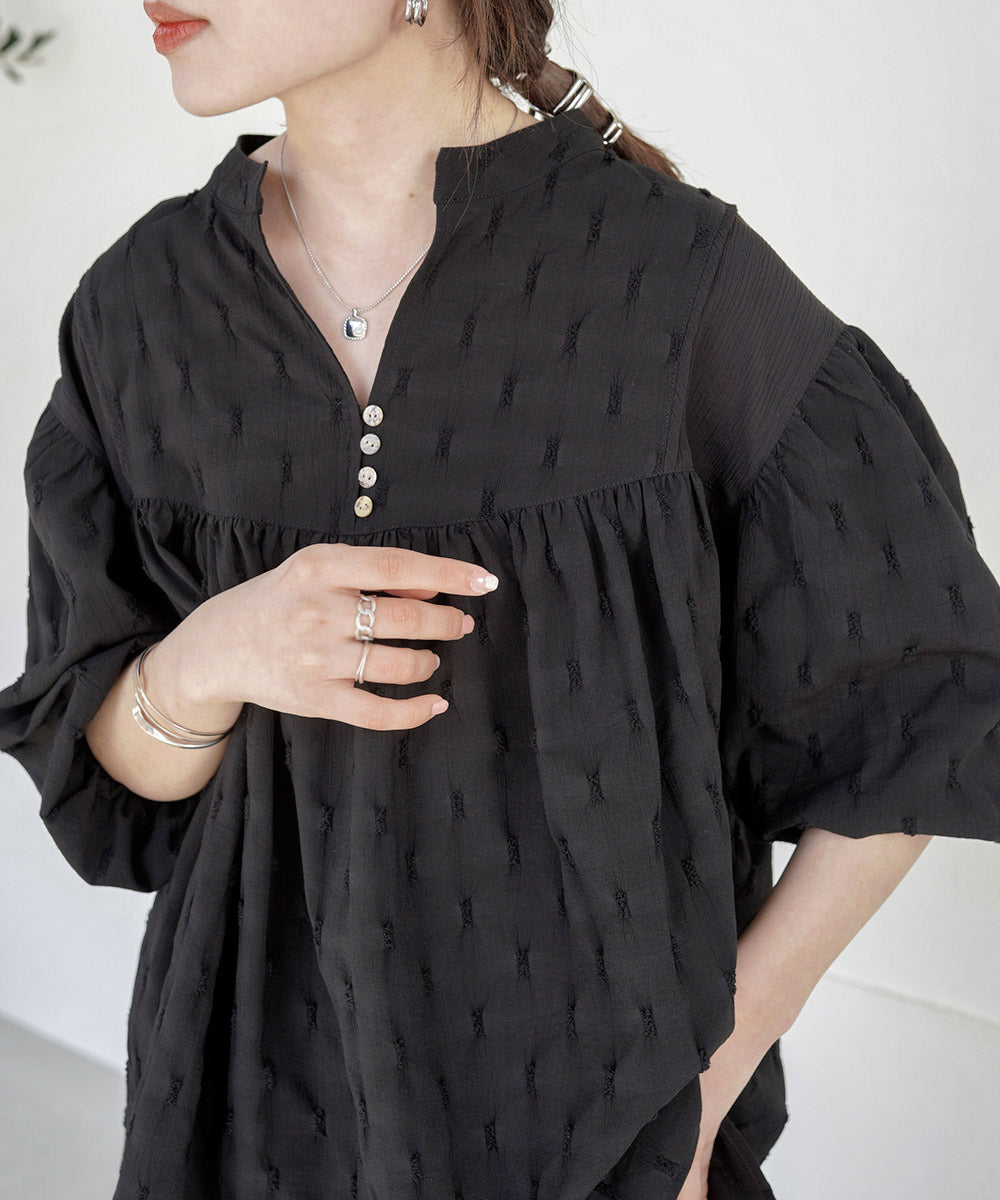 SHEER GATHERED BLOUSE