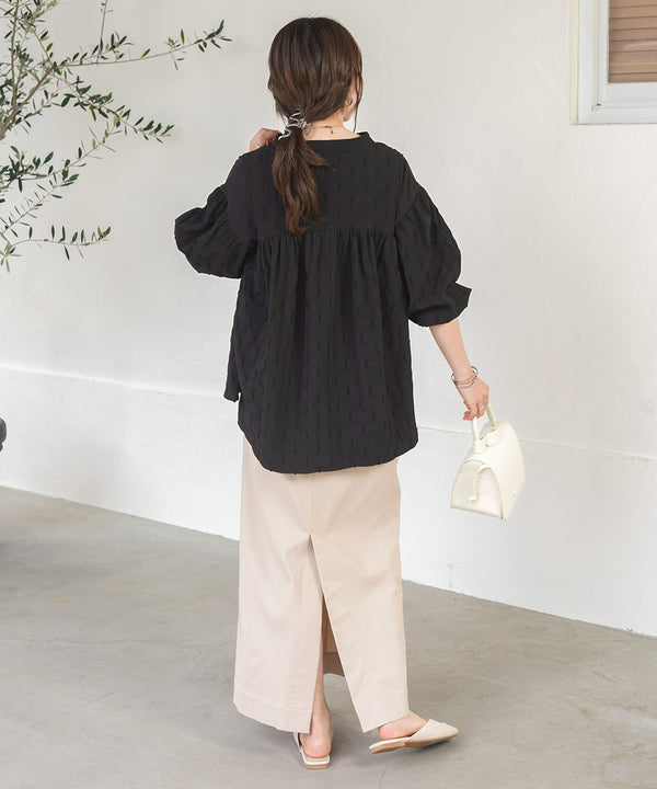 SHEER GATHERED BLOUSE