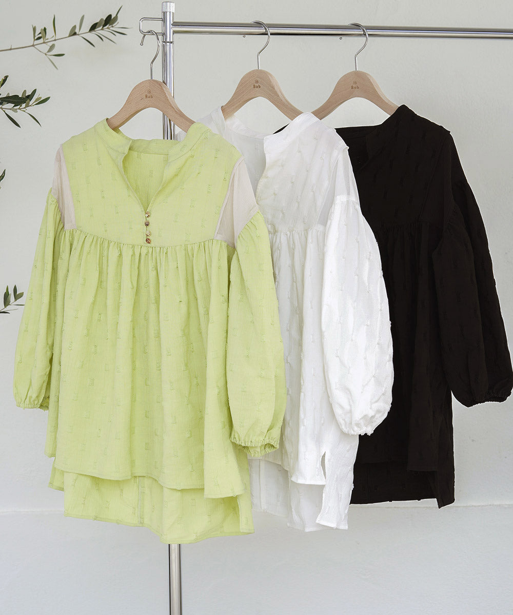 SHEER GATHERED BLOUSE