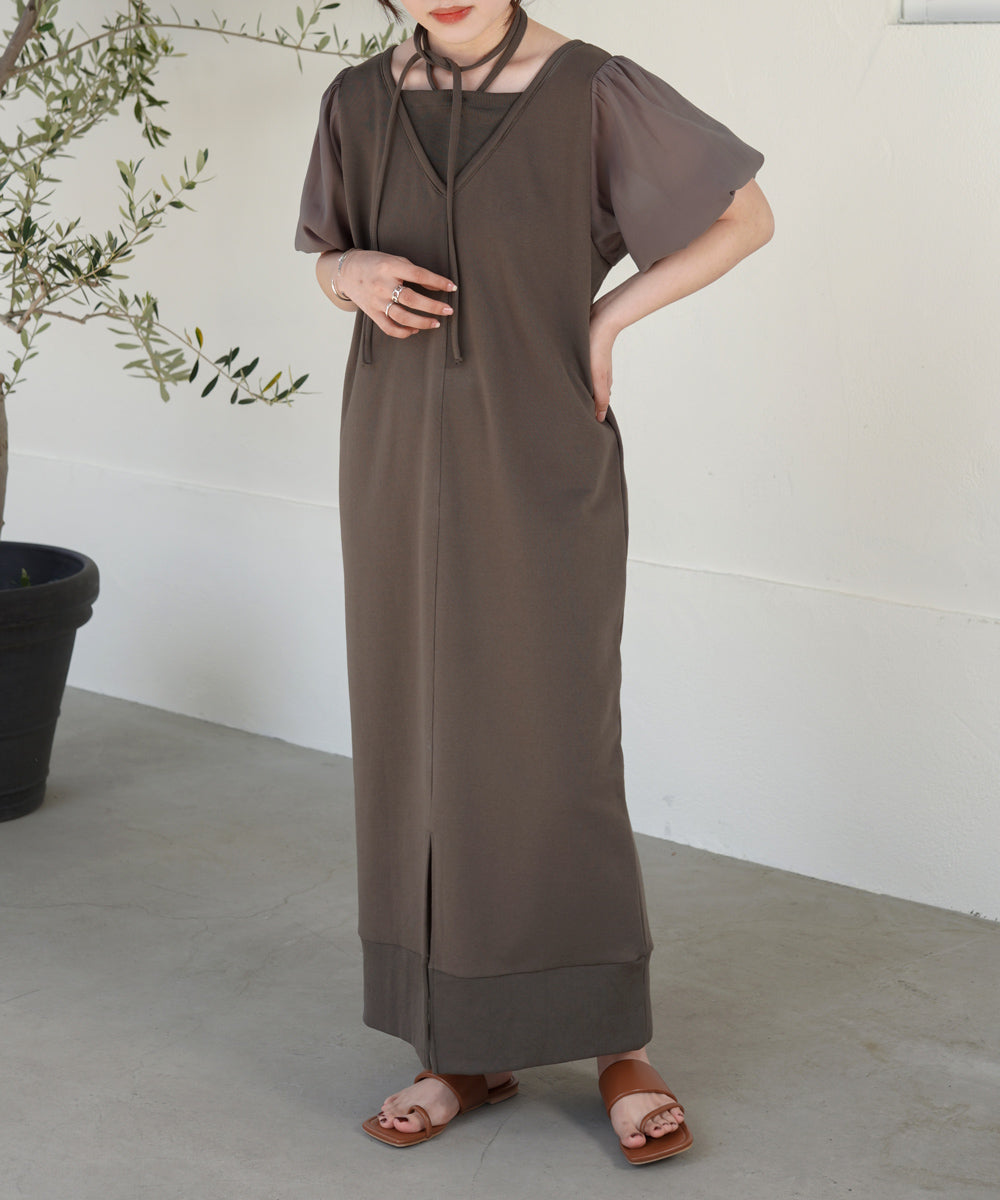LAYERED SLEEVE PUFF ONEPIECE