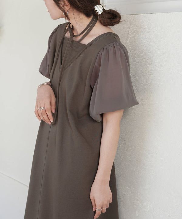 LAYERED SLEEVE PUFF ONEPIECE