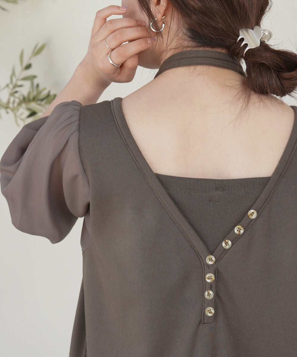 LAYERED SLEEVE PUFF ONEPIECE
