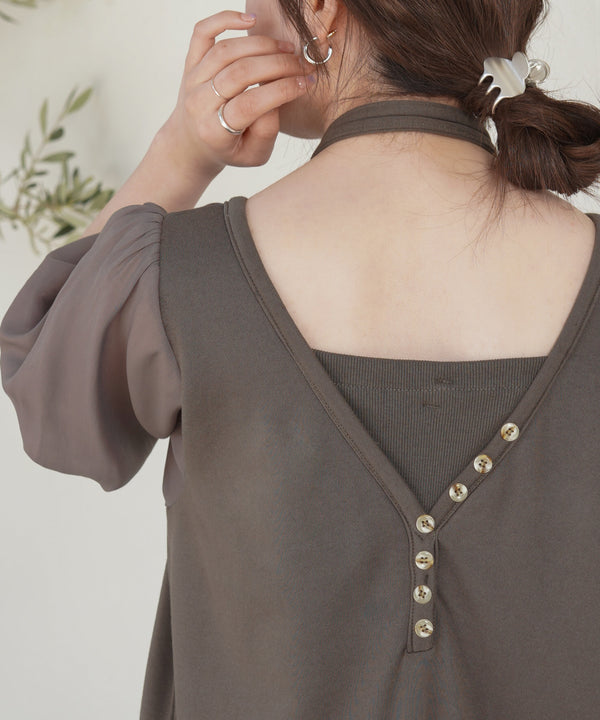LAYERED SLEEVE PUFF ONEPIECE
