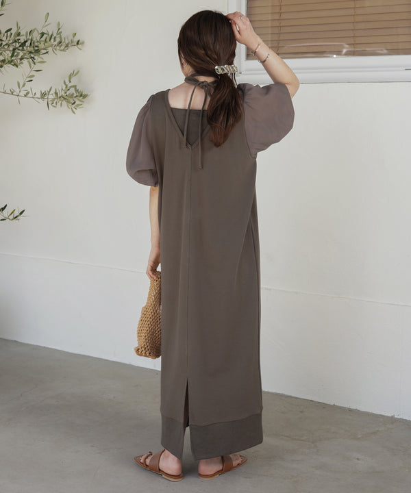 LAYERED SLEEVE PUFF ONEPIECE