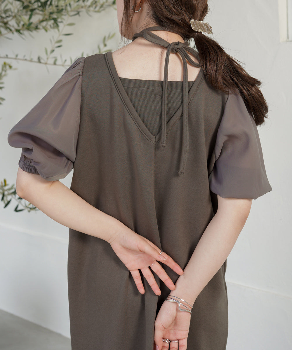 LAYERED SLEEVE PUFF ONEPIECE