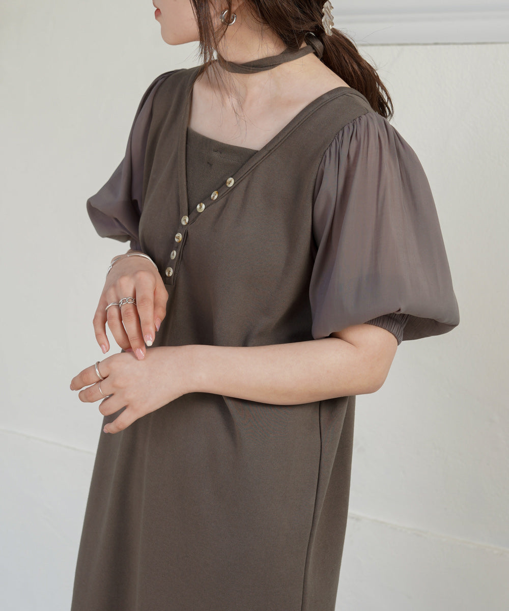 LAYERED SLEEVE PUFF ONEPIECE