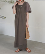 LAYERED SLEEVE PUFF ONEPIECE