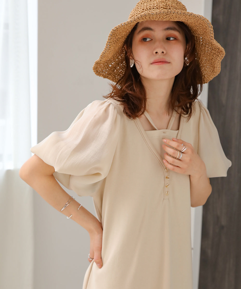 LAYERED SLEEVE PUFF ONEPIECE